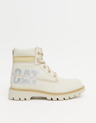 фото Бежевые кожаные ботинки caterpillar lyric bold-бежевый cat footwear