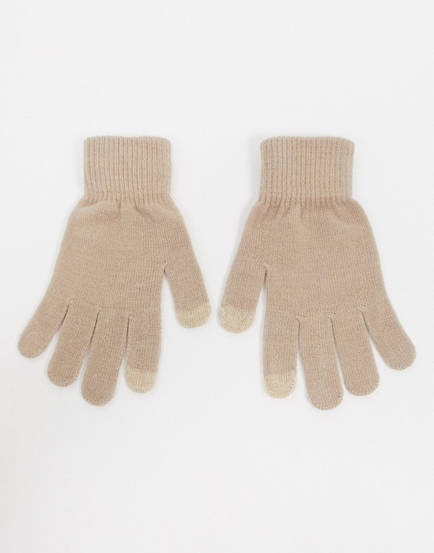 Бежевые перчатки для сенсорных гаджетов Glamorous-Бежевый