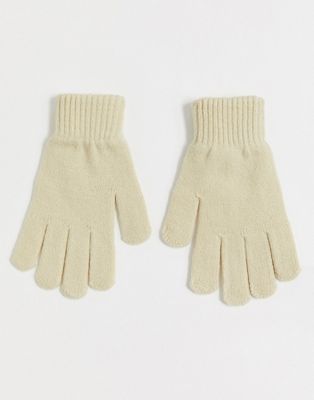 фото Бежевые трикотажные перчатки svnx-бежевый 7x