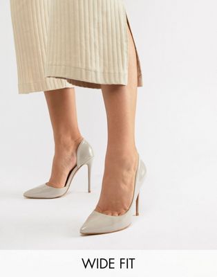 фото Бежевые туфли-лодочки для широкой стопы glamorous d'orsay-бежевый glamorous wide fit