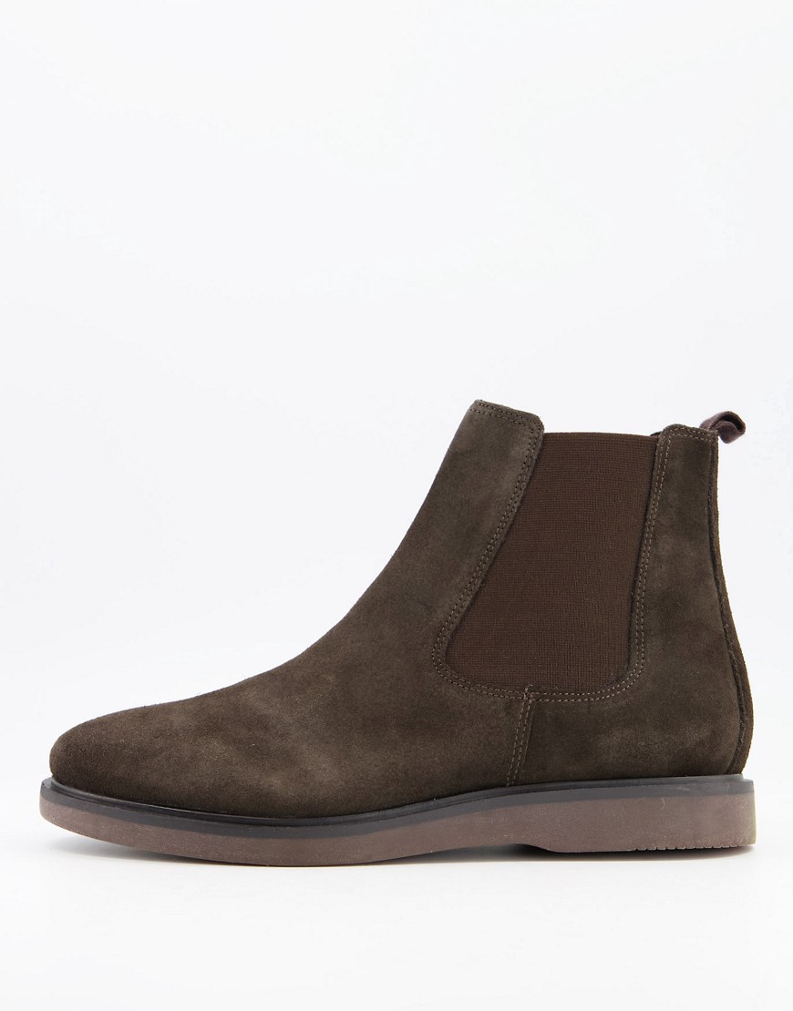 фото Бежевые замшевые ботинки челси h by hudson padley-коричневый цвет