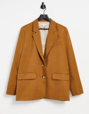   Asos Бежевый блейзер oversized Topshop-Коричневый цвет