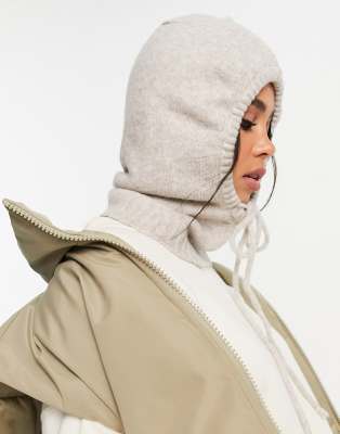 Шарфы и кейпы  Asos Бежевый капюшон из переработанных материалов Weekday Lotta-Светло-бежевый цвет
