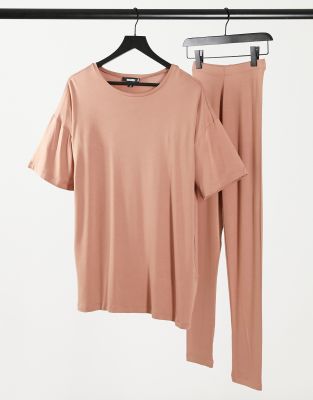 От комплекта Бежевый комплект из футболки и леггинсов Missguided-Коричневый