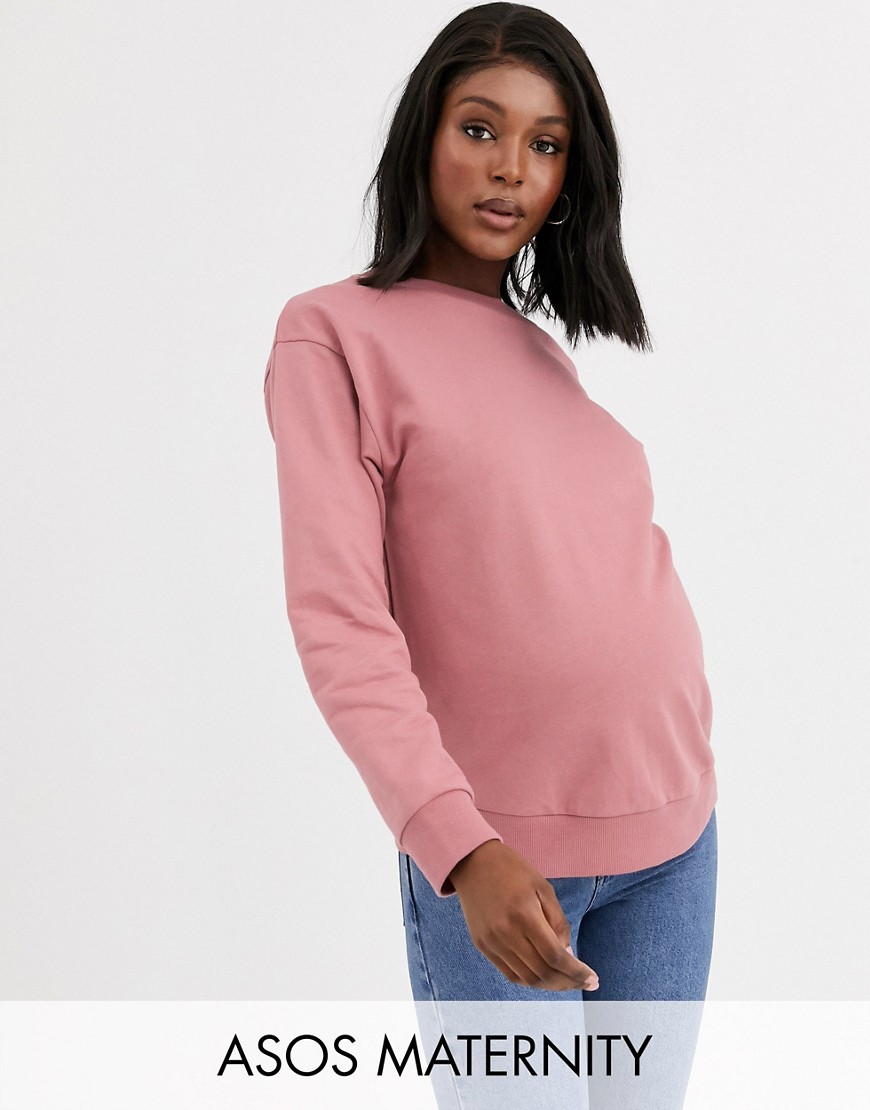 фото Бежевый свитшот из органического хлопка asos design maternity-розовый asos maternity