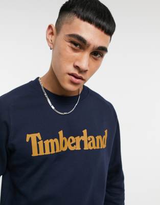 фото Бежевый свитшот с круглым вырезом timberland-темно-синий