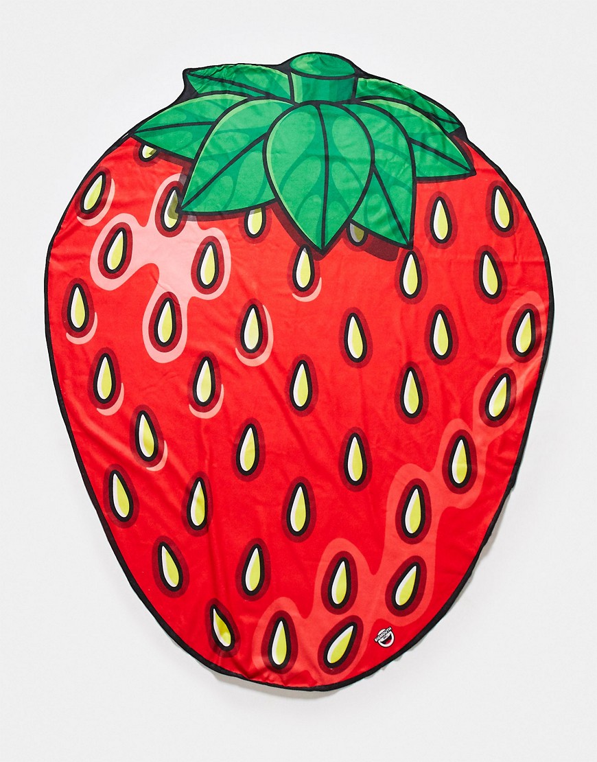Big Mouth strawberry beach blanket-Red