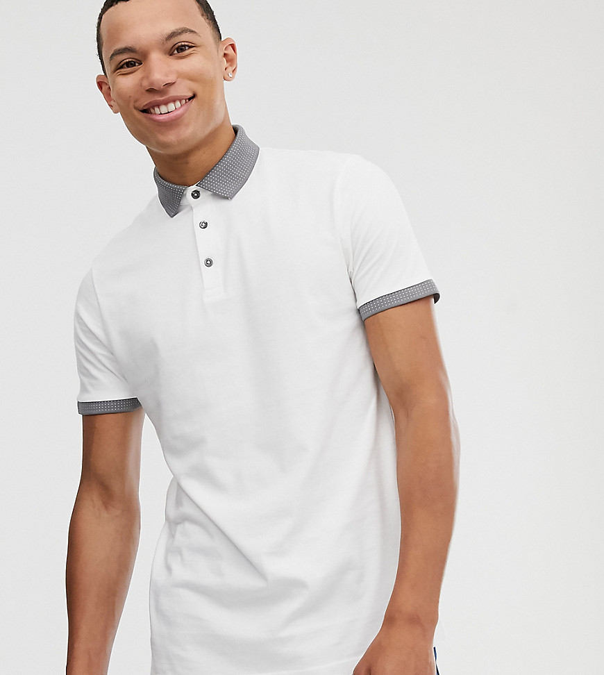Big & Tall poloskjorte i hvid fra Burton Tøj til mænd