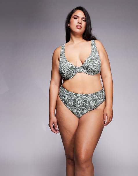 Bikini con estampado animal en contraste Jacqueline de ASOS DESIGN Curve - view 1