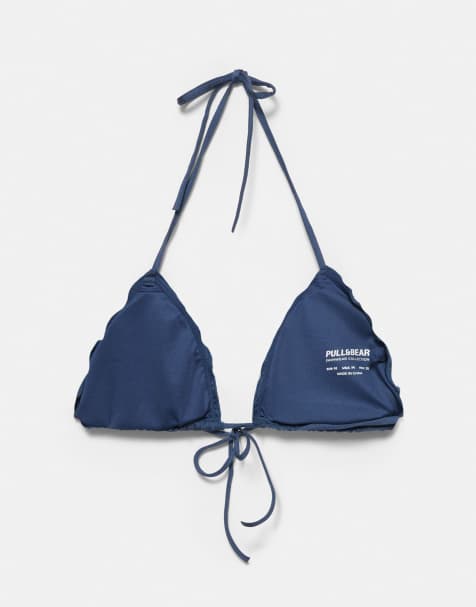 Bikini in Blau mit Rüschen - view 1
