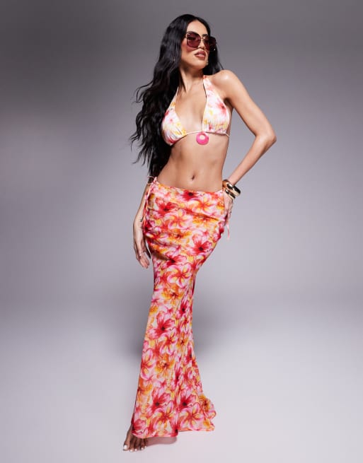 Bikini multicolor con estampado floral abstracto de Candypants