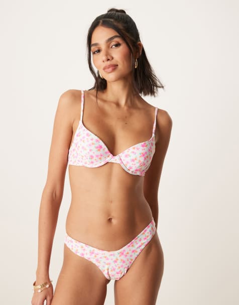 Bikini rosa claro con estampado floral Flamingo Flora de Kulani Kinis - view 1