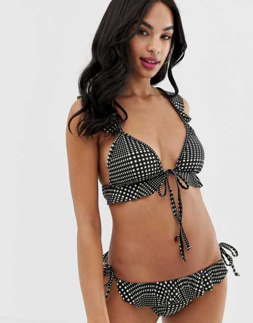 Vero Moda - ternet bikini med flæser , 2 af 2