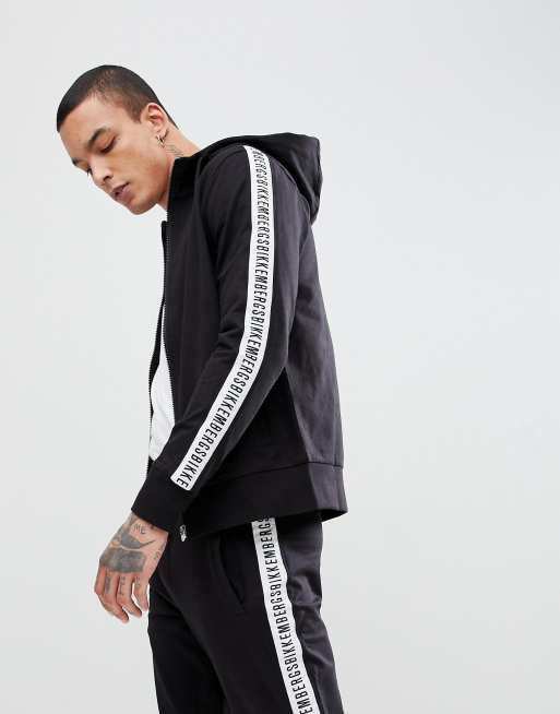 Bikkembergs Tracksuit Zip Thru Hoodie with Sleeve Tape ASOS