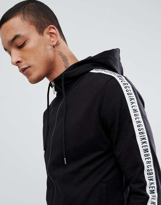 Bikkembergs Tracksuit Zip Thru Hoodie with Sleeve Tape ASOS