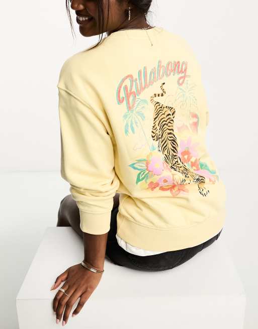 Billabong yellow sweatshirt on sale