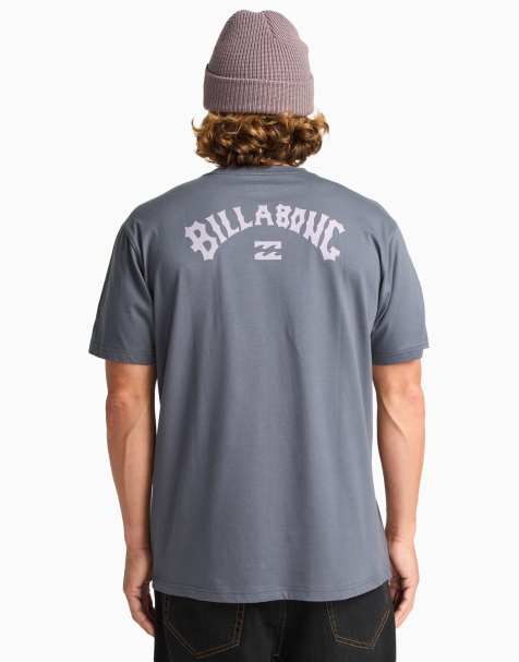 Billabong - Arch - T-shirt manches courtes à logo ondulé - Gris - view 1