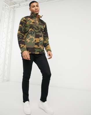 camo quarter zip fleece