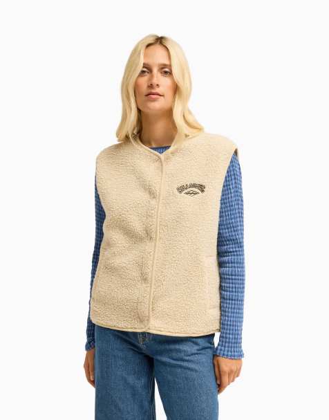 Billabong Be happy sherpa vest in whitecap