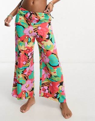 Billabong Beach Spirit high waist beach trouser in floral tropical print
