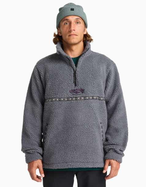 Billabong Boundary tombstone half zip mock neck fleece in grey - GREY - view 1