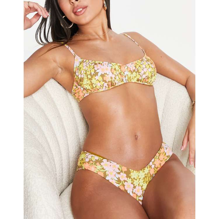 Billabong Bring On The Bliss underwire bikini top in retro floral print