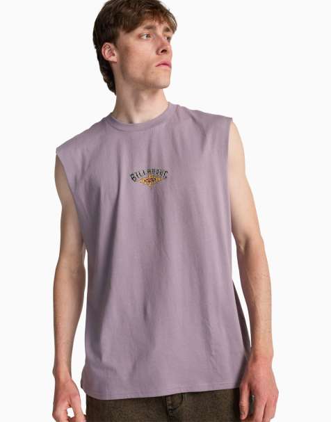 Billabong Burn out muscle t-shirt in purple ash - view 1