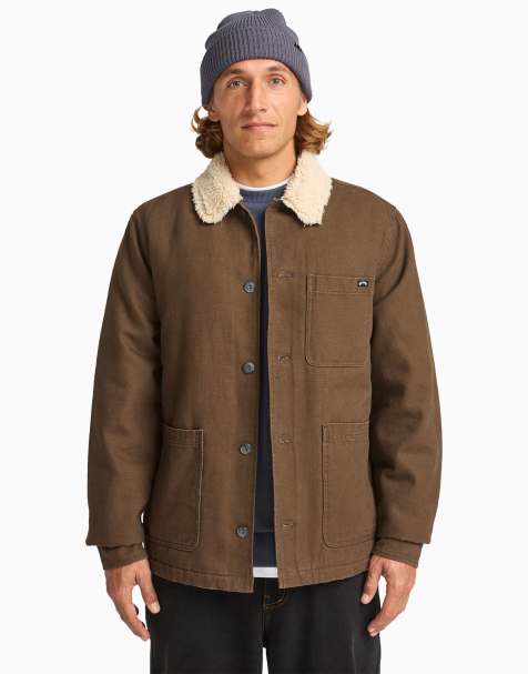 Billabong – Chore Sherpa – Arbeitsjacke in Braun mit Sherpa-Futter - view 1