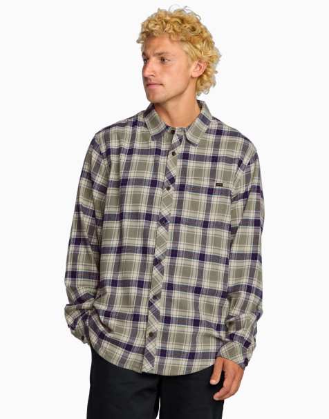 Billabong Coastline flannel shirt in green - MGREEN