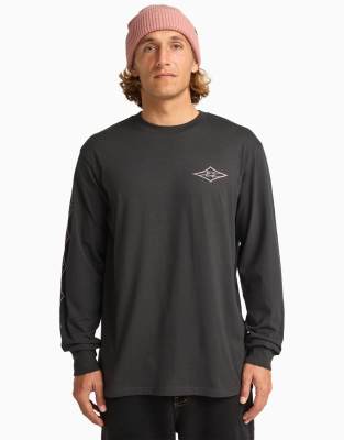 Billabong Crayon wave long sleeve t-shirt in crayon wave ls-Black