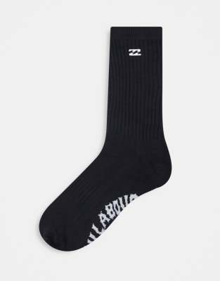 Billabong crew logo socks in black