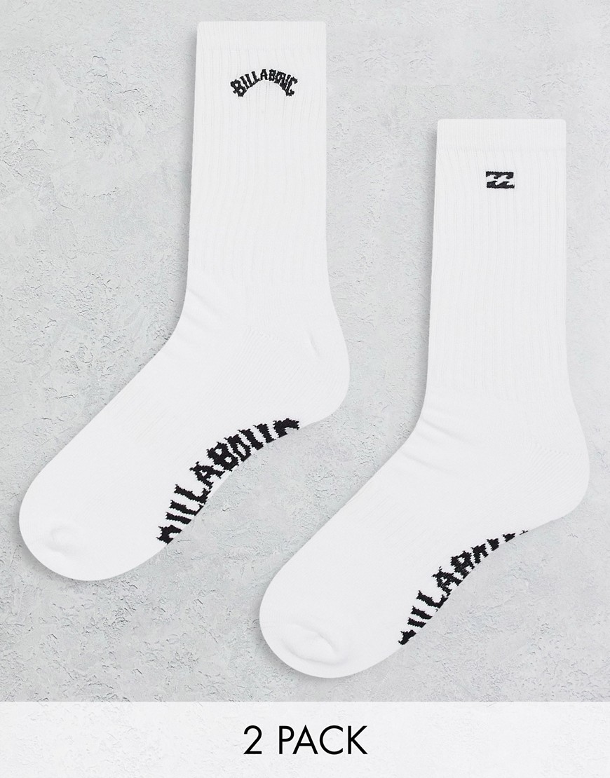 Billabong crew logo socks in white