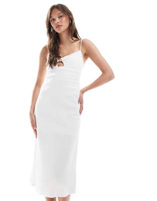 Billabong Crystal Clear Stretch Cotton Midi Sundress In White