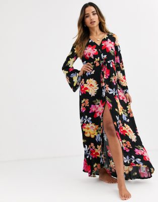 Billabong Desi beach kimono in floral print | ASOS