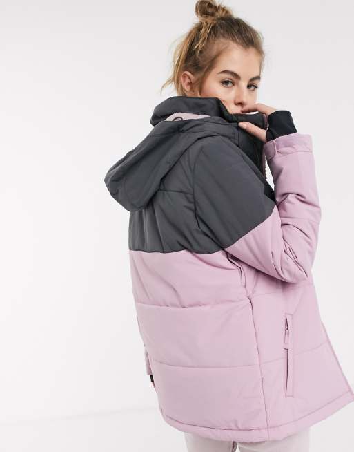 Billabong down rider store ski jacket in mauve