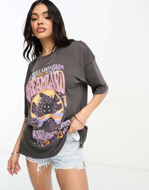 Billabong Dreamland oversized t-shirt in black | ASOS