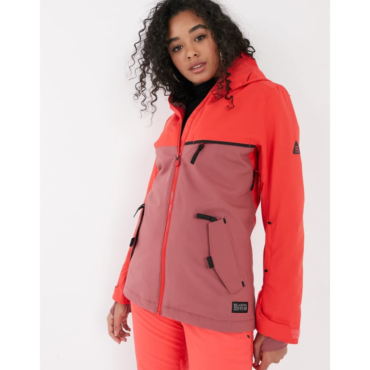 Billabong Eclipse ski jacket in neon pink ASOS