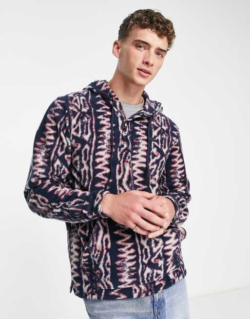 Billabong Furnace Aztec anorak fleece in navy