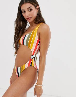 Billabong High On Sun swimsuit in stripe-Multi