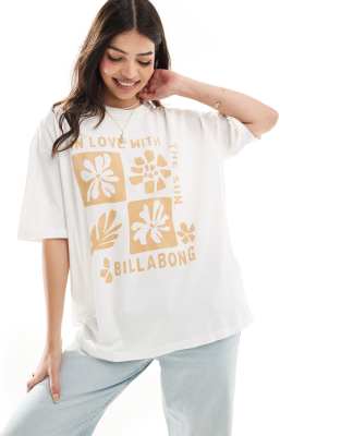 Billabong In Love With The Sun Cotton Graphic T-shirt In White