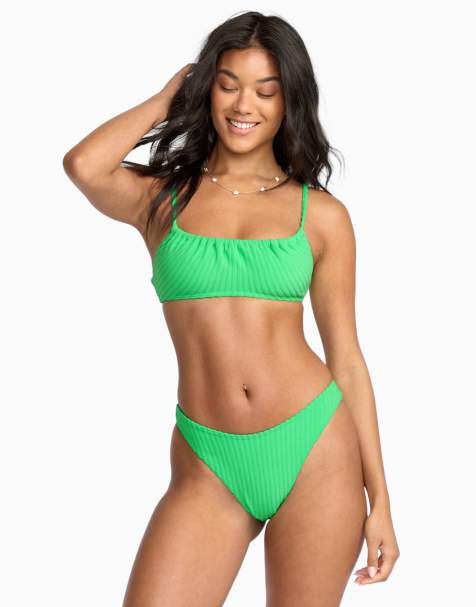 Billabong Josie in the loop skimpy hike bikini bottoms in jungle green - view 1