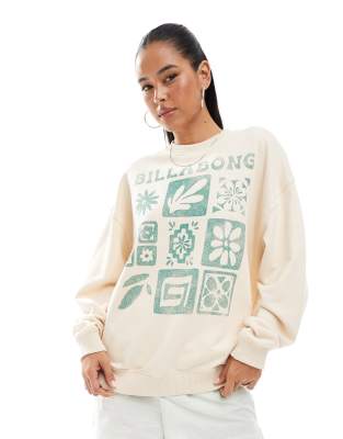 Billabong - Langärmliges Sweatshirt in Creme-Weiß