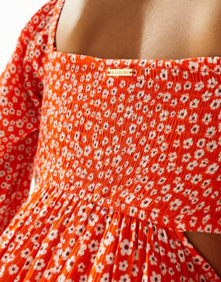 Billabong Last Call maxi beach dress in red ASOS