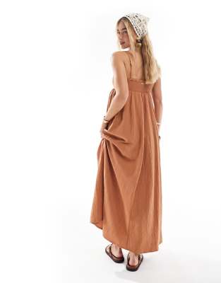 Billabong modern love maxi dress in rust