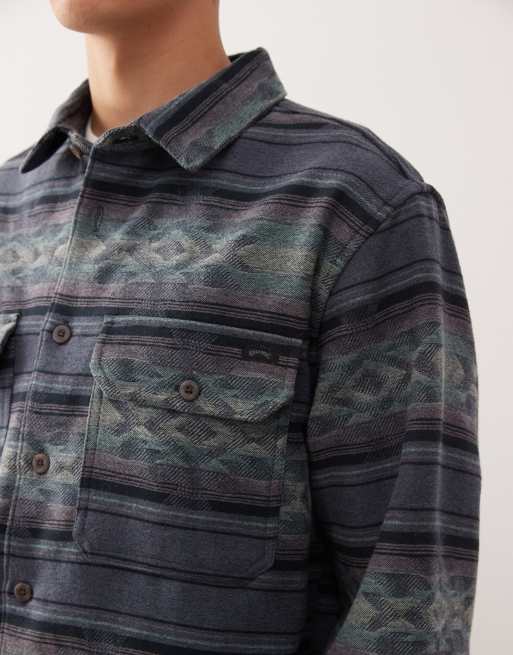 Billabong Offshore jacquard flannel shirt in black BLACK ASOS