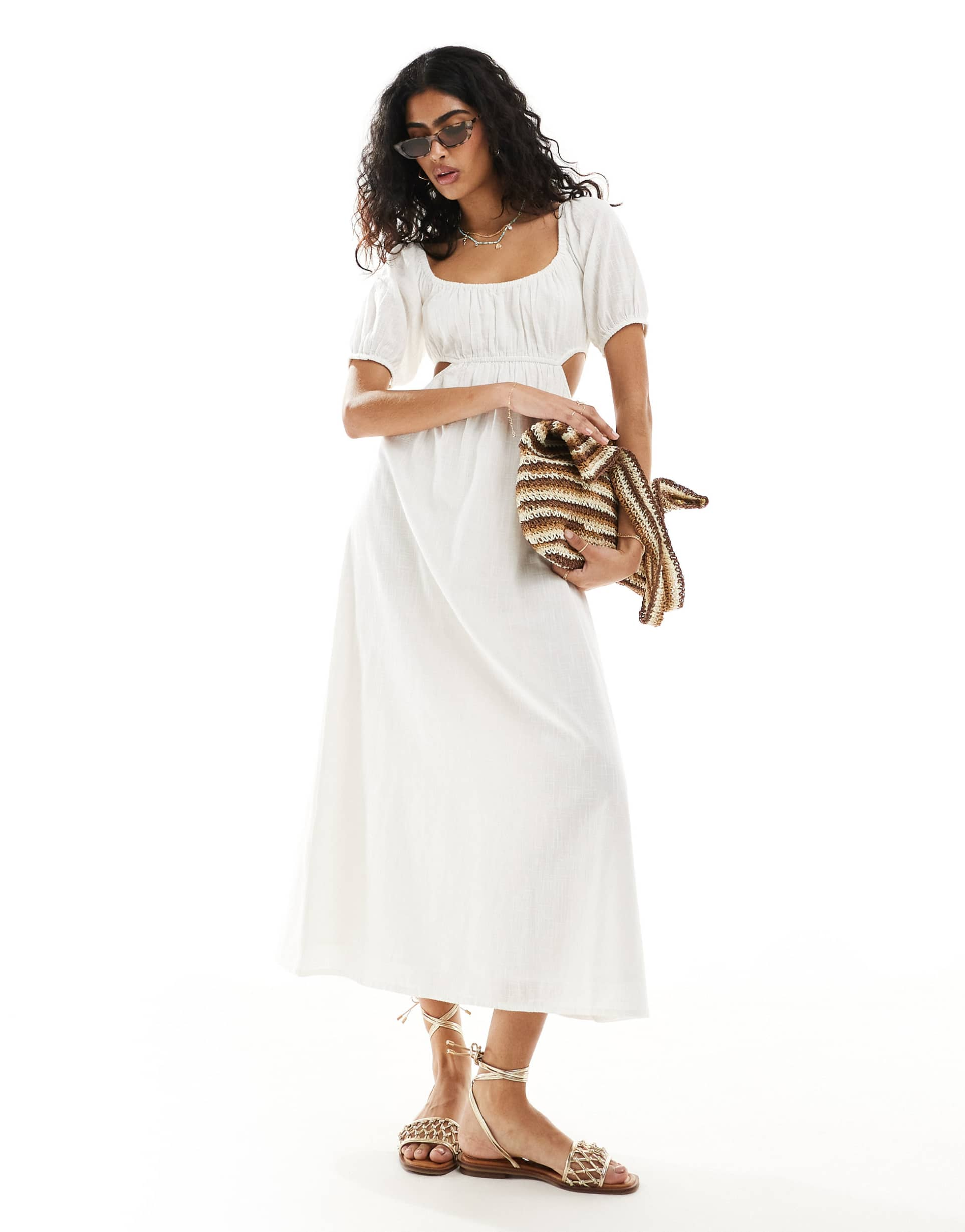 billabong on the coast midi dress in white