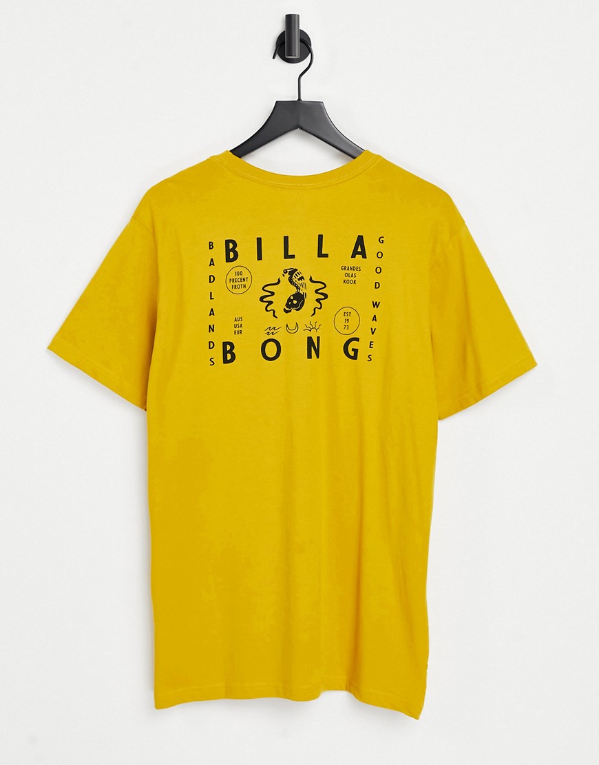 Billabong – Peligrosa – Gul t-shirt med tryck baktill