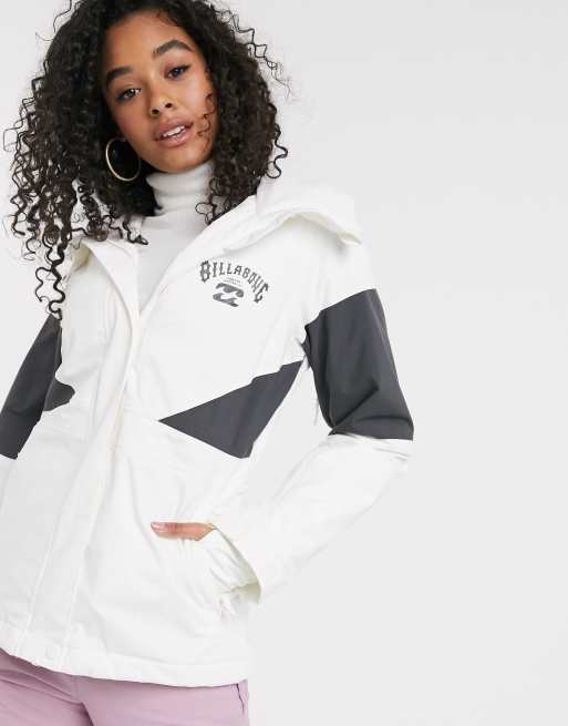 Billabong Say What ski jacket in white ASOS