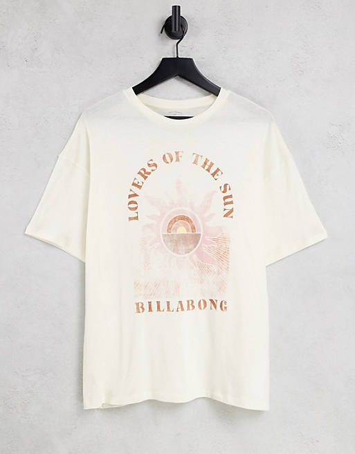  Billabong Shine Bright oversized t shirt in white 