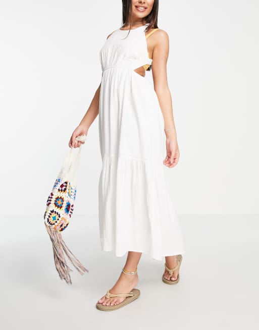 Billabong Shore Thing maxi summer dress in white ASOS